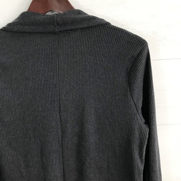 INC Gray Ribbed Floral Applique Cardigan - Picture 6 of 6